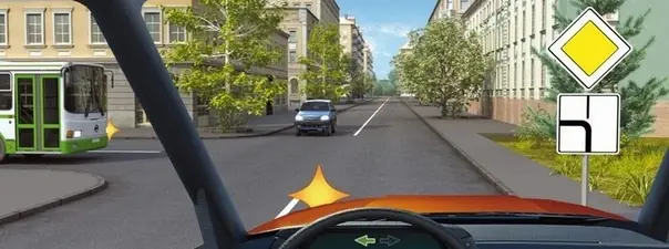 Дорожная ситуация к вопросу 15 билета ПДД №9